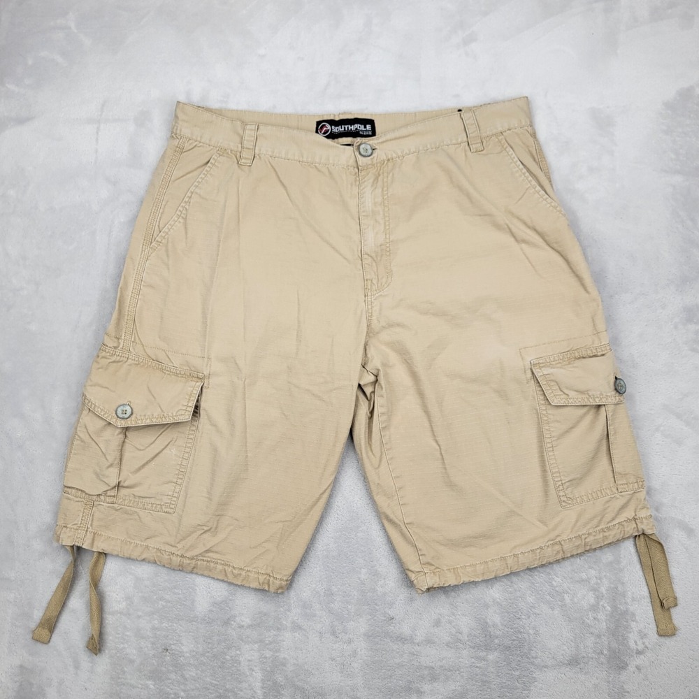 Southpole Cargo Shorts Men 38 Vintage Baggy Patch 90s Y2K Ripstop Pants Adult XL